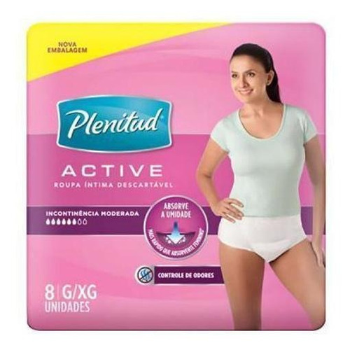 Roupa Íntima Descartável Plenitud Active Mulher G/xg C/8 Un
