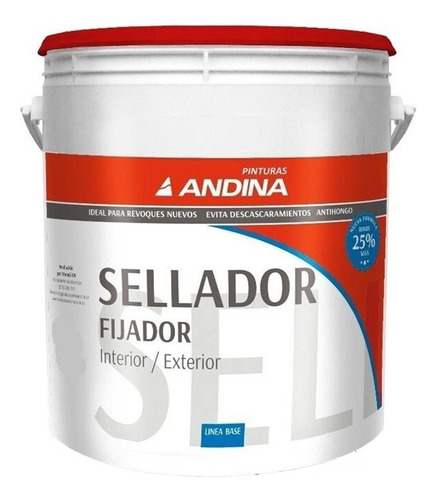 Sellador Fijador Al Agua Para Paredes 4 Lts Andina