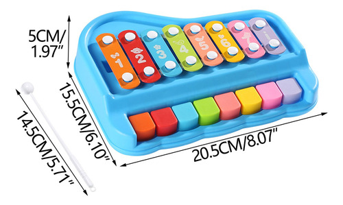 Bc Instrumento Musical 2 En 1, Piano Y Xilófono Para Bebés,