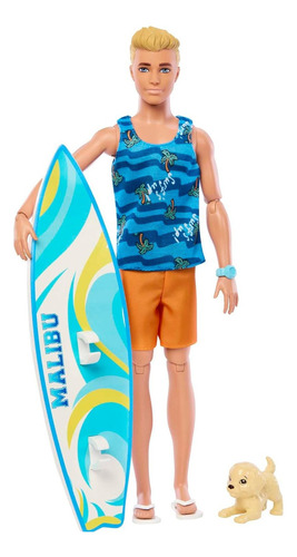 Muñeco Ken Barbie Surf Articulado  Ropa Fashion