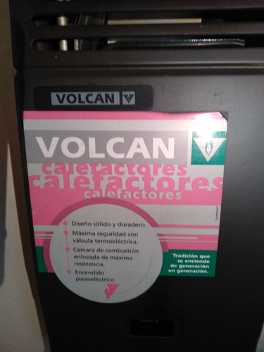 Calefactor Sin Salida Volcán 2500kcal Gas Natural Marrón Oscuro (Usado)