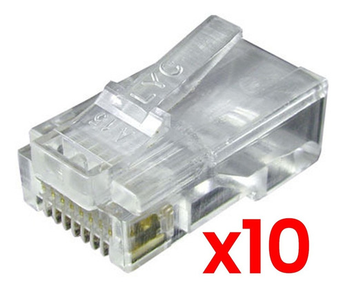 10 Conectores Rj45 Para Cable De Red Utp Cat5e Multifilar