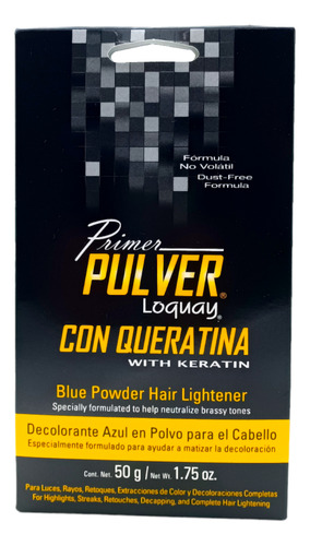 Decolorante Azul Con Keratina 50g X 2 Piezas Loquay Azul