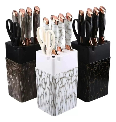 Set X7 Cuchillos De Cocina Recubierto Cerámica