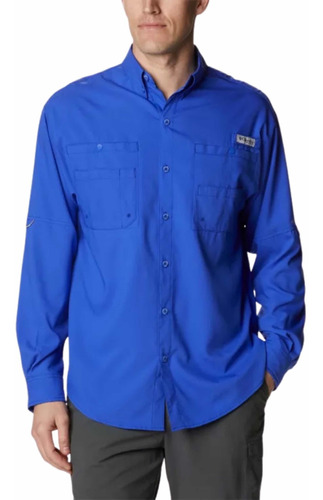 Columbia Camisa Pfg Modelo Bahama Ii Color Azul Talla Xl