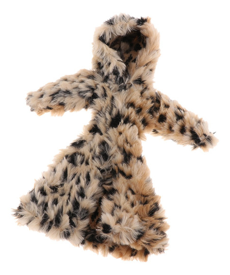 Super Muñecas de moda invierno abrigo beige leopardo para 1/6 muñecas 