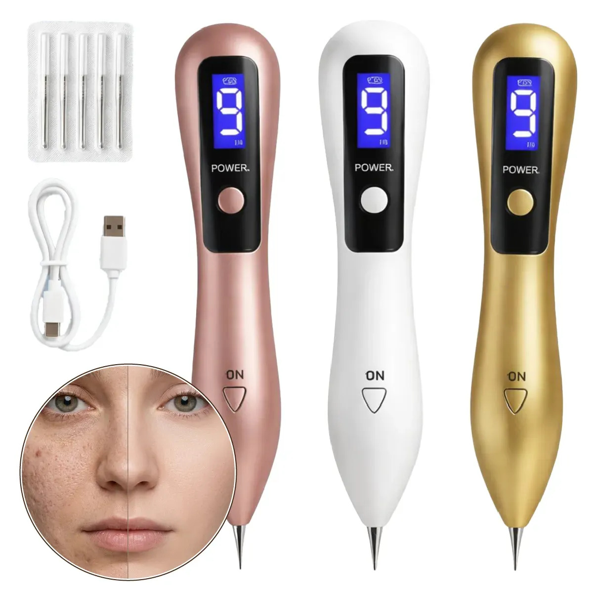 Caneta Jato de Plasma Profissional para Remoção de Manchas com 9 Níveis