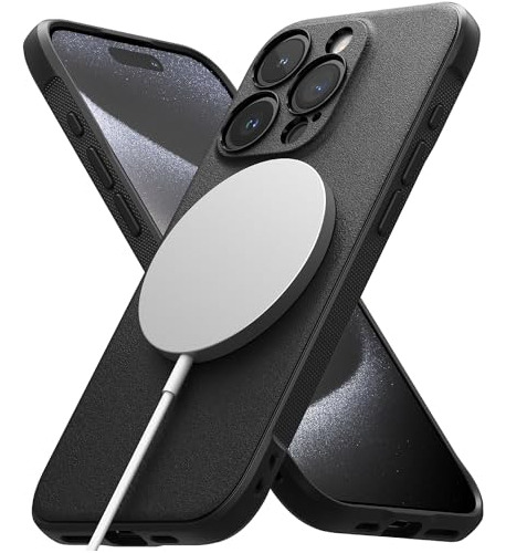 Funda De iPhone 15 Pro Texturada Magsafe Ringke Onyx - Negro