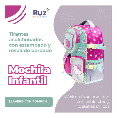 Mochila Primaria Infantil Sanrio Hello Kitty 20 L Rosa Estampado