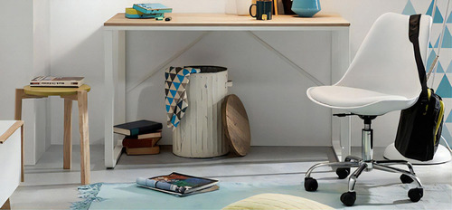 Silla Oficina Homeoffice Plástico Cromada Ruedas - Tulip X 2 Color Blanco