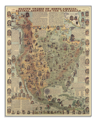 Irretigo Poster De Arte Vintage Con Mapa De America Del Nort