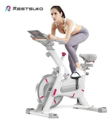 Bicicleta Ejercicio Grande Fija Deportiva Spinning Blanco Magnetica Resistente Silenciosa Cuenta con Equilibrio Asiento Suave