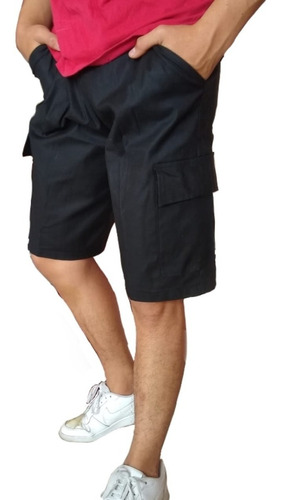 Bermuda Cargo Hombre Short Gabardina Strech 