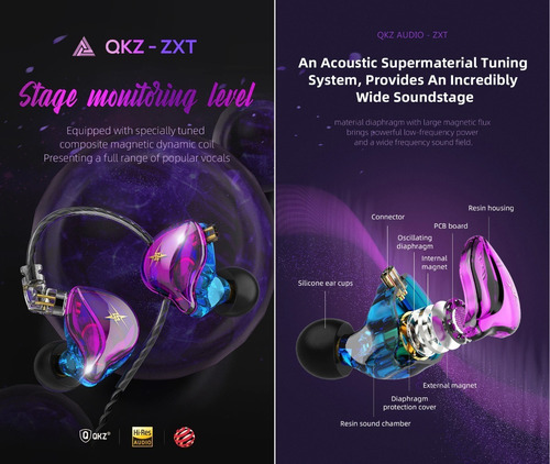 Qkz Zxt Con Micro + Estuche Audifonos Negro