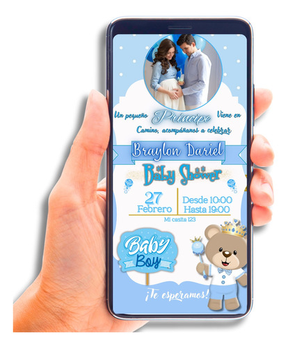 Invitación Digital Personalizada Baby Shower Niño