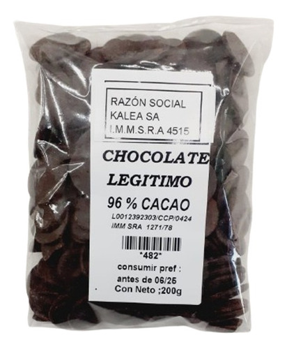 Chocolate 96%pureza 200g