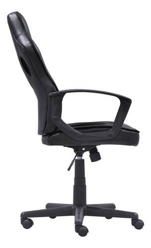 Cadeira de escritório PCYES Mad Racer STI Master gamer full black con estofado do couro sintético