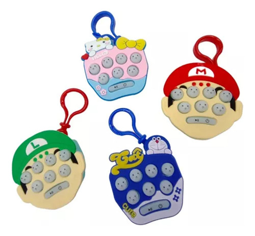 Mini Juego Pop It Quick Push Electrónico Caricaturas Consola Color Doraemon