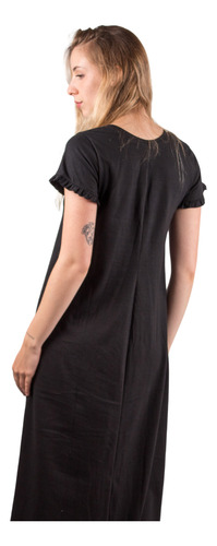 Maxi Vestido Mujer Moda Verano Casual Algodon Liso Plus Size