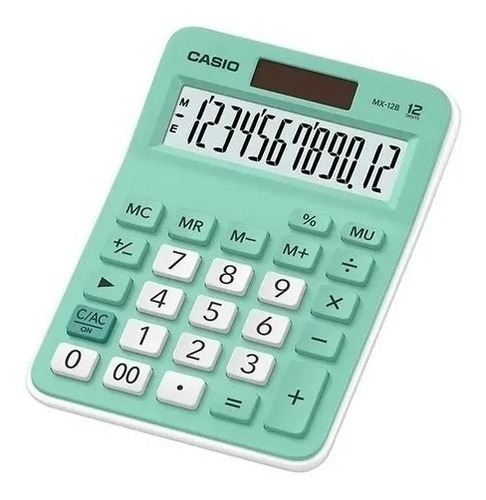 Imagen 1 de 1 de Calculadora De Escritorio Casio Mx-12b Verde Color Verde