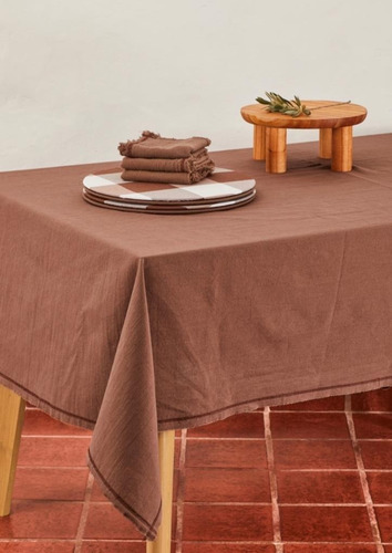 Imagen 1 de 5 de Mantel Tussor Chocolate Deco Petite Affaire