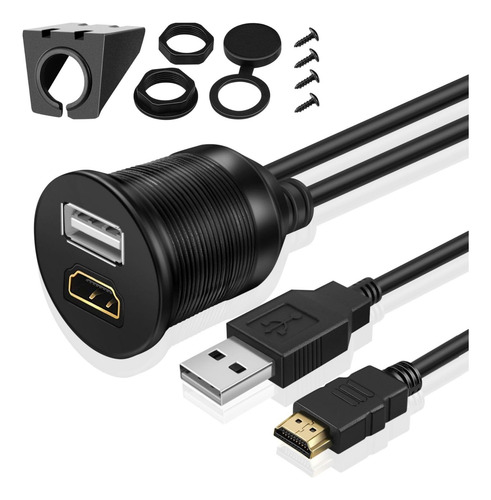 Cable Usb Hdmi Empotrado Para Salpicadero Resistente Al Agua