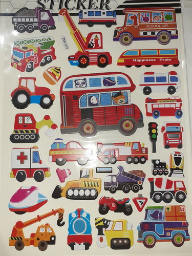 Pack 12 Stickers  3d Infantiles Surtidos