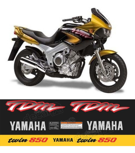 Adesivos Compativel Com Yamaha Tdm 850 Preta Yhtdm85009 Cor ATDM 850 1998 PRETA