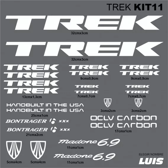 Trek Kit11 Sticker Calcomania Para Cuadro De Bicicleta Bici