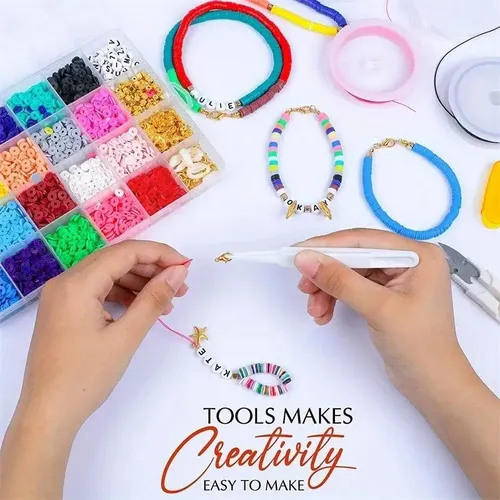 Kit Para Hacer Pulseras De Arcilla Con Cuentas