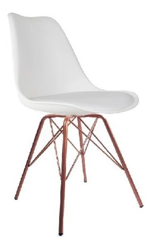 Imagem 3 de 3 de Cadeira Leda Saarinen Branca Tower Cobre Sala Jantar
