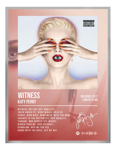 Poster Katy Perry Witness Album Music Firma 80x40