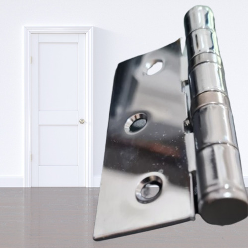 Kit 3 Dobradiças Aço Carbono 3x2,5 Canto Reto Com Rolamento