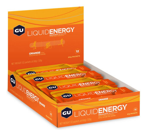 12 Unid Gel Gu Liquid Energy Naranja Gel Energético Orange
