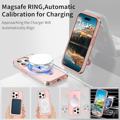 Funda Magnetica Para iPhone 14 Pro Max Rosa 6.7puLG Dual Lay