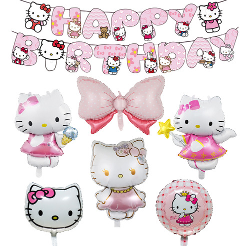 Kit De Globos De Hello Kitty Para Decoración De Cumpleaños