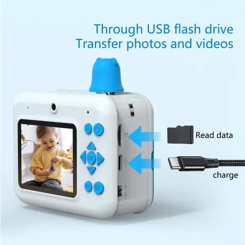  USHINING Cámara para niños de impresión instantánea, cámara  instantánea de 12 MP para niños, sin tinta, cámara digital para niños de 3  a 12 años con tarjeta SD de 32 GB