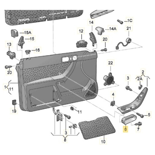 Moldura Manija Delantera Derecha Audi A3 1997 - 2000