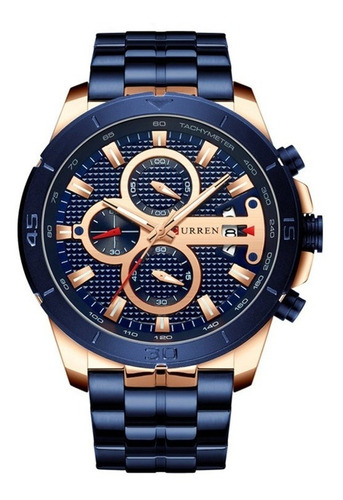 Reloj De Hombre Curren Alta Calidad Blue Malla Acero 