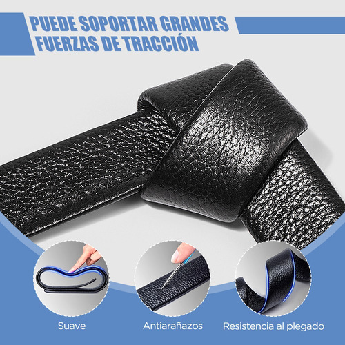 2 Cinturones Negros Con Hebilla Automática Para Hombre Doble Plata 120cm