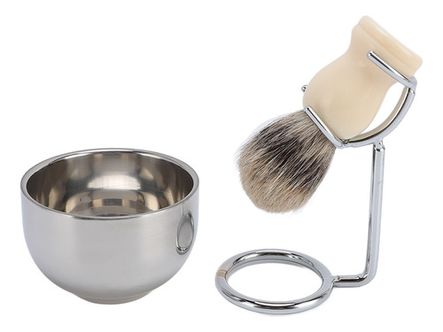 Juego De Brochas De Afeitar Con Soporte De Acero Inoxidable,