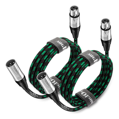 Augioth Cable De Micrófono Xlr A Xlr Pro Paquete De 2 Cables