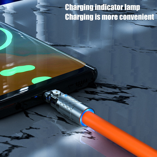 Cabo Usb Tipo-c 6a Carga Rápida Com Rotação De 180°