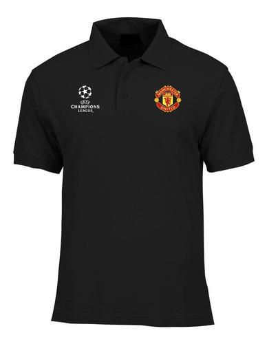 Camiseta Tipo Polo Manchester United, Champions Logo Bordado