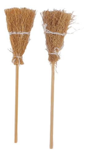 Set De 20 Mini Escobas Decorativas Estilo Bruja Con Cuerda