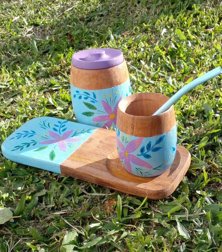 Juego De Mate, Tabla Y Yerbera