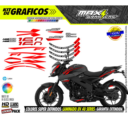 Calcomanias Pulsar Ns 160 Edition Limited 2024 Rojo 