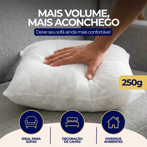 Ebenezer Shop Kit 2 Enchimentos Almofada 45x45 Fibra Siliconada Hipoa