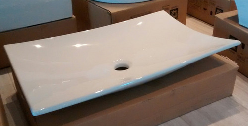 Imagen 3 de 3 de Bacha De Apoyo De Porcelana Blanca Blade 60x40