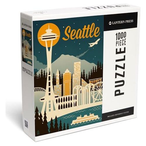 Puzzle Seattle Retro Skyline (1000 Piezas, Ee. Uu.)